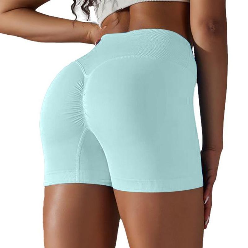 OVESPORT Women 's Scrunch Butt Lifting Workout Shorts  V-shaped Back Waist Gym Shorts High Waist Yoga Short Athletic gym clothes High-Waisted Lycra