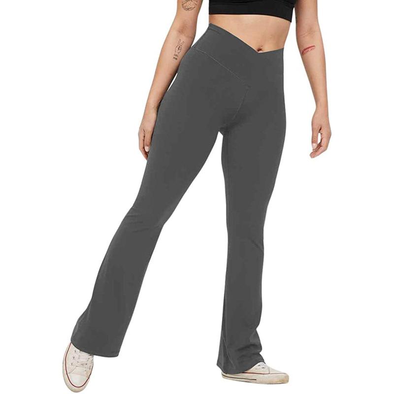 Women's Slim Fit Comfortable Abdomen Control Soft Flared Gym Training Pants