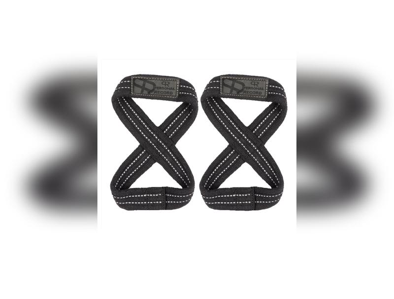 Personal Record Heavy Duty Premium 8 Figure Lifting Straps - PR909 - Black Grey