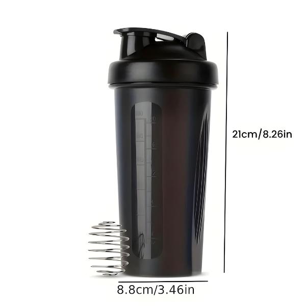 1 Pcs 20oz Shaker Bottle Work Out BPA & Phthalate-free, Leakproof Shaker Cup- Solid Screw lid Cup Bottles Dishwasher Safe for Protein Mixes