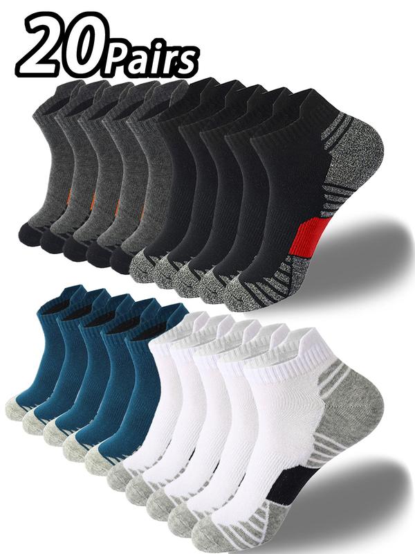 Men's Colorblock Low Cut Socks, Casual Comfy Breathable Socks for Daily Wear, Athletic Socks for Running Jogging Basketball