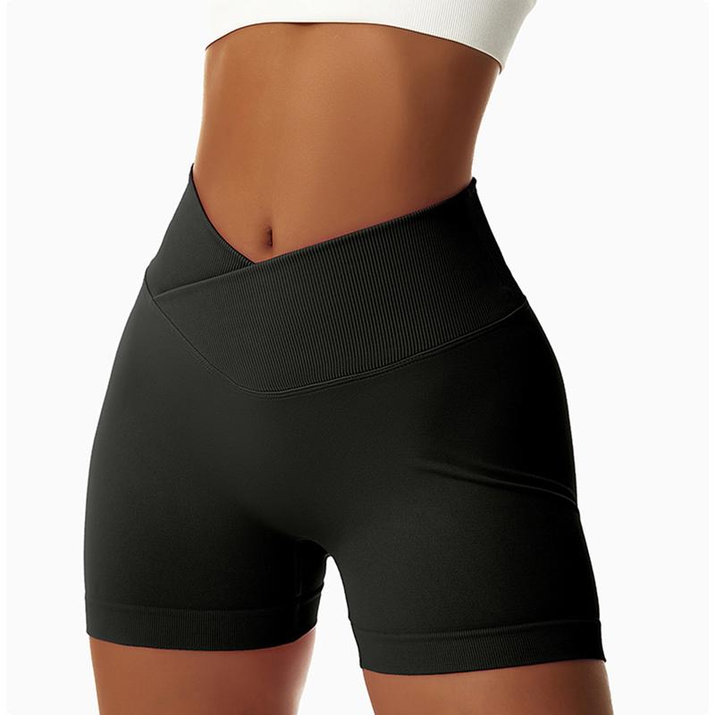 Vertvie 2PCS 3PCS 4PCS Women Scrunch Butt Lifting Workout Shorts V Cross Gym Shorts High Waist Yoga Short Athletic Leggings