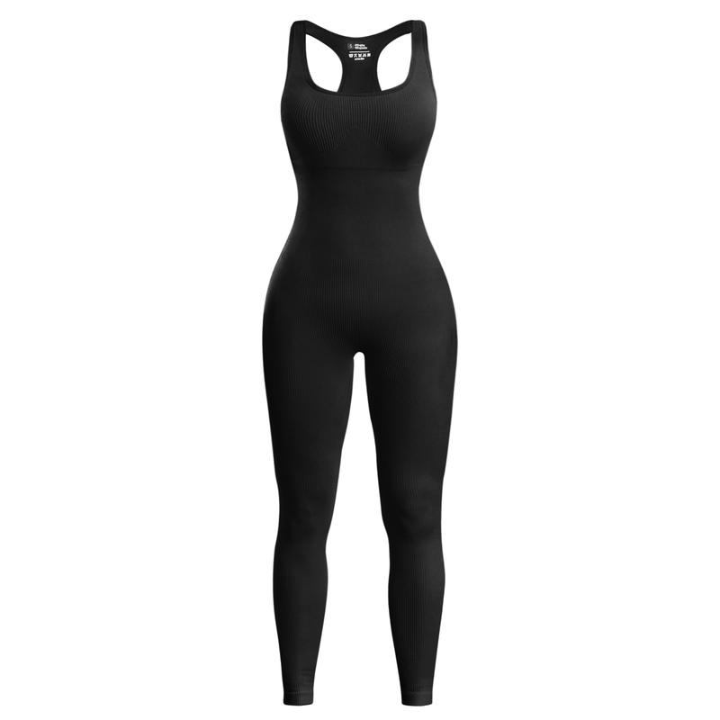 Women Jumpsuits with Tummy Control, Sleeveless Romper Workout Playsuit Yoga Jumpsuits