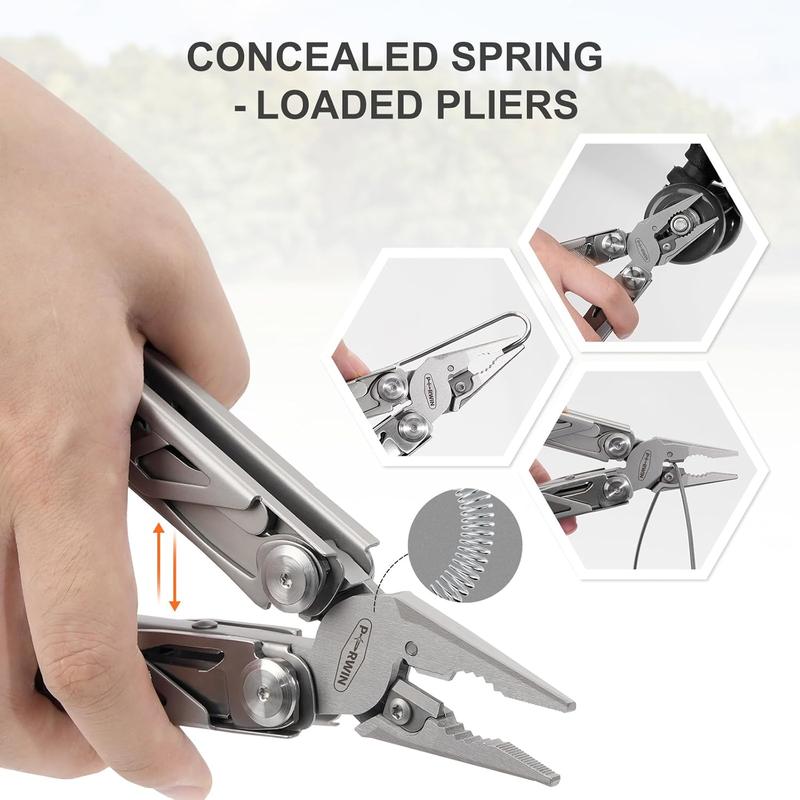 Multitool, 17in1 Stainless Steel Pliers with SelfLocking, Pocket Knife, Nylon Sheath, Professional (), Camping and Hunting,,