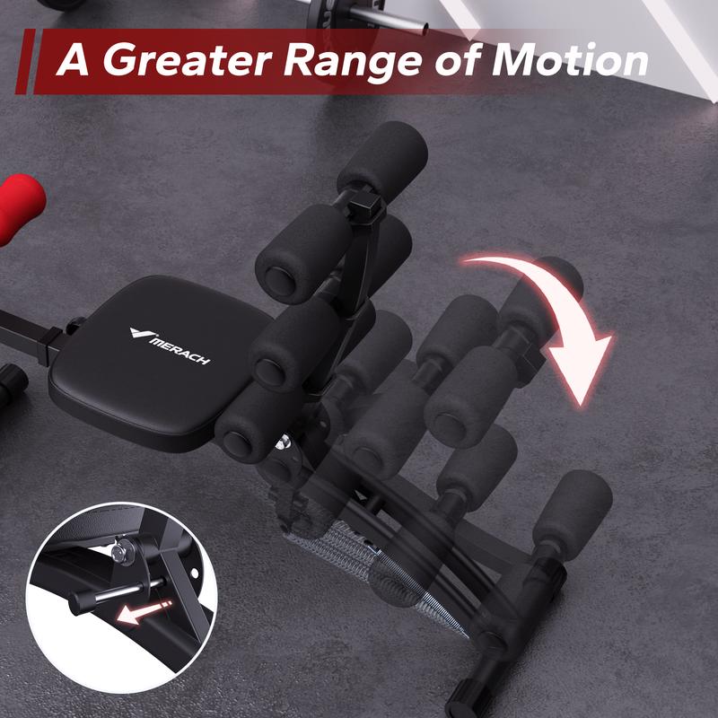 MERACH Multi-Functional Adjustable Ab Machine Workout Bench Sit Up Machine Push Up Exercise Chair for Home Gym