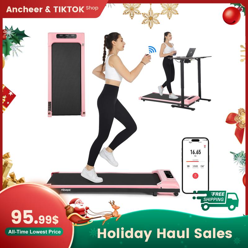 Walking Pad Treadmill, Remote Controlled Under Desk Treadmill Quiet with LED Display, Installation-Free for Home Office