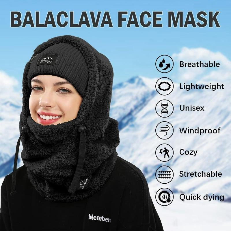 Balaclava Wind-Resistant Winter Face Mask,Fleece Ski Mask for Men and Women,Warm Face Cover Hat Cap Scarf