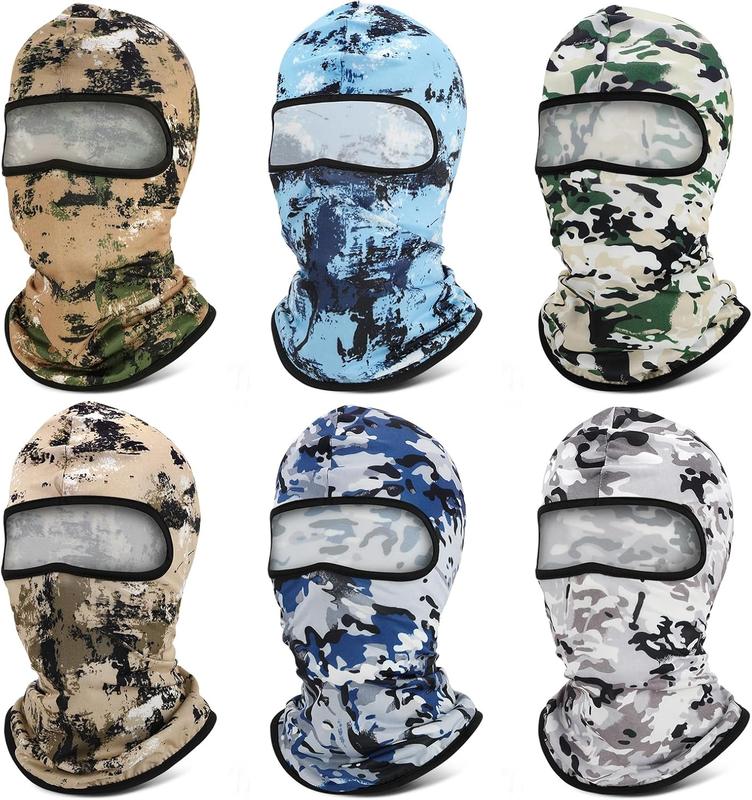 6 Pack Balaclava Ski Face Mask: Cooling Neck Gaiter Full Head Mask for Men Women