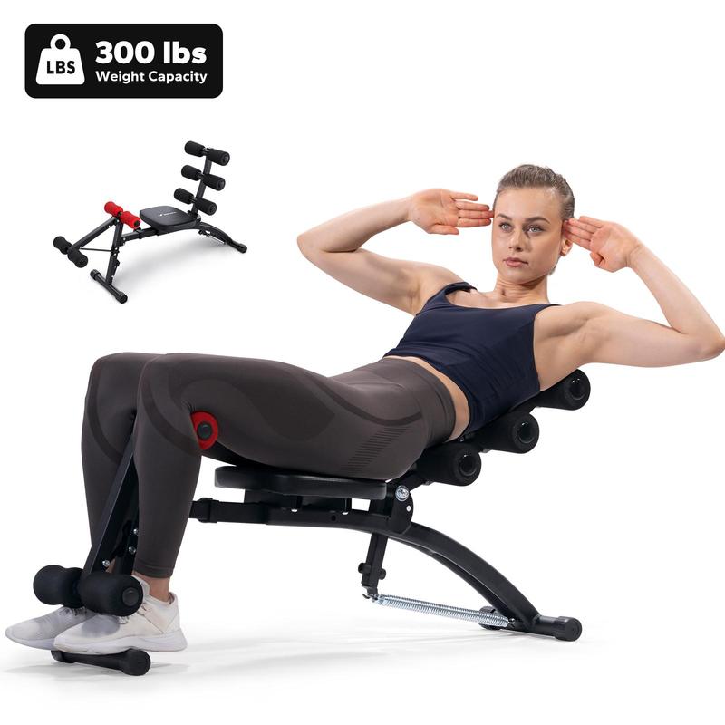 MERACH Multi-Functional Adjustable Ab Machine Workout Bench Sit Up Machine Push Up Exercise Chair for Home Gym