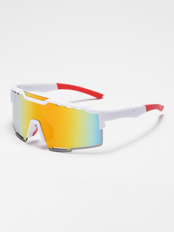 Outdoor Cycling Glasses, Colorblock Windproof Sports Sunglasses, UV Protection Cycling Eyewear for Men & Women, Sports Eyewear