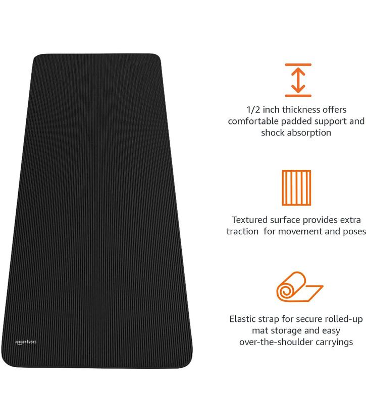 1 2-Inch Extra Thick Exercise Yoga Mat Extra Thick High Density Anti-Tear with Carrying Strap with Optional Blocks