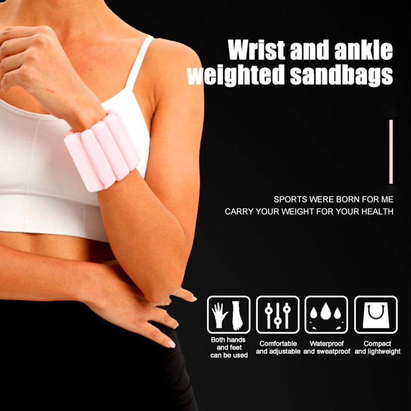 SilverMelody Wrist & Ankle Weights - 1 Pair (2lb Each) | Adjustable Wearable Weights Silicone Wrist Bangles