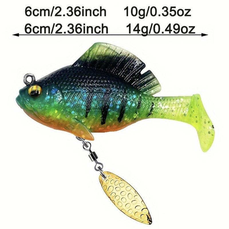 Bionic Paddle Tail Swimbait, 5 Counts set Artificial Bass Bait for Variety Fish, Soft Bait for Freshwater & Saltwater, Fishing Gear, Christmas Gift