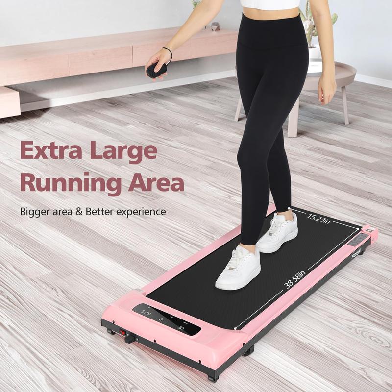 Walking Pad Treadmill, Remote Controlled Under Desk Treadmill Quiet with LED Display, Installation-Free for Home Office