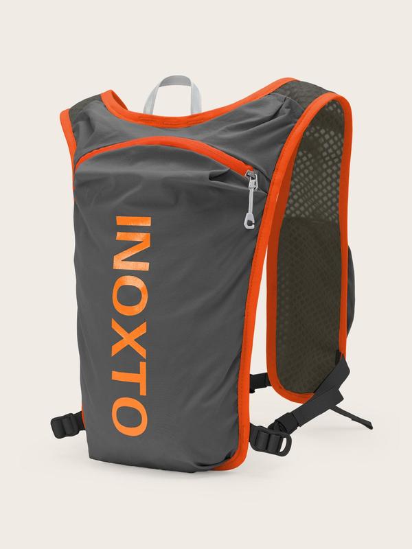 INOXTO Letter Print Zipper Breathable Sports Backpack, Running Vest Backpack, Lightweight Multifunctional Insulated Sports Bag for Tennis Pickleball Hiking, Gym Bag, Back-to-school Gifts, Trail Running, Bike Racing, Marathon