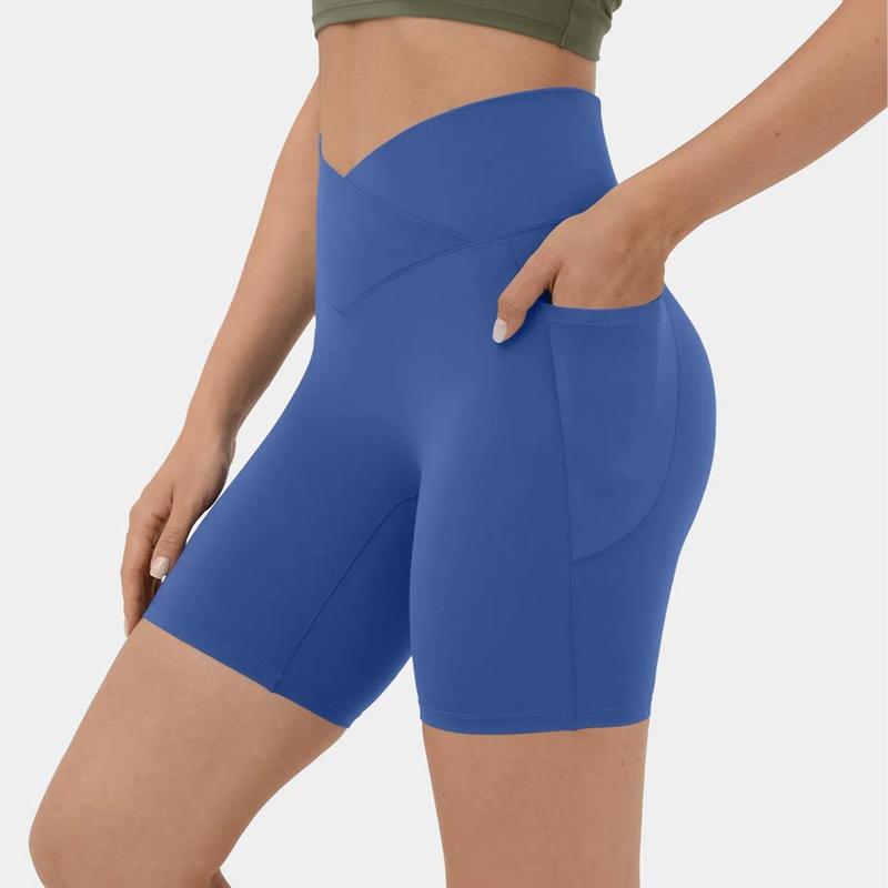 Halara Softlyzero️ High Waisted Crossover Side Pocket Yoga Biker Shorts 7