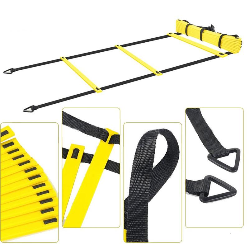 Summer Football Agility Training Ladder Set, Including 1 Count Soccer Training Speed Ladder, 10pcs Obstacle Discs, 4 Counts Ground Nails, 1 Count Storage Bag, Football Training Equipment Set, Christmas Gift