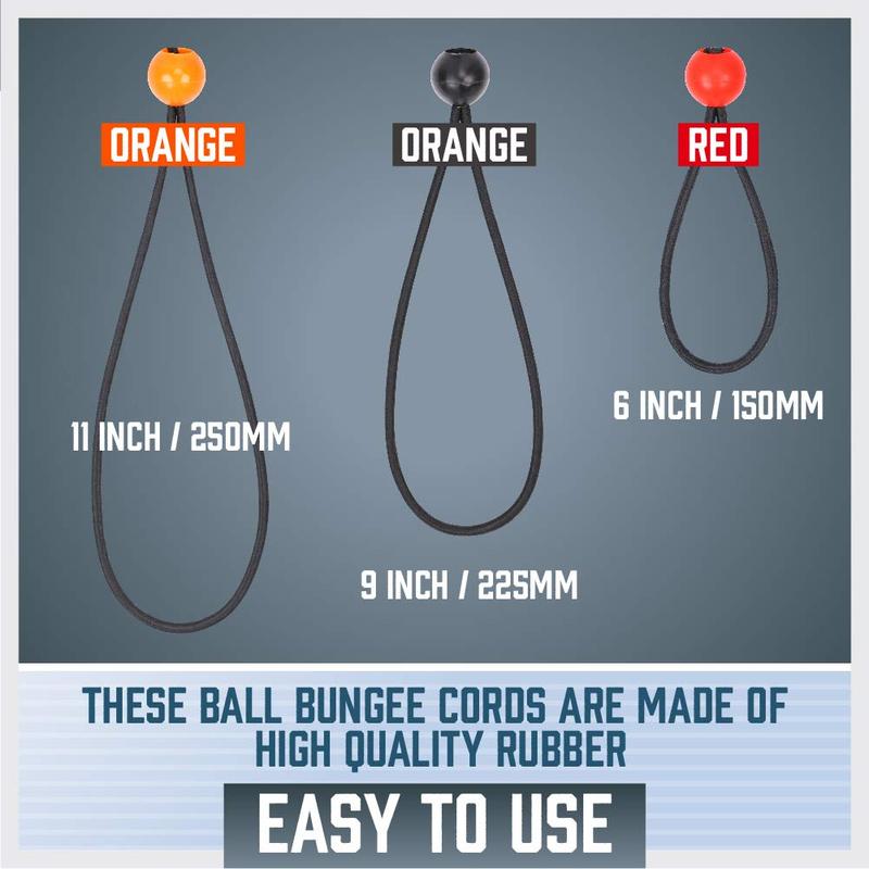 HORUSDY 45 Pack Ball Bungee Cords, Includes 6”, 9”, 11” Heavy Duty Gazebo Tarp Tie Down Cord.