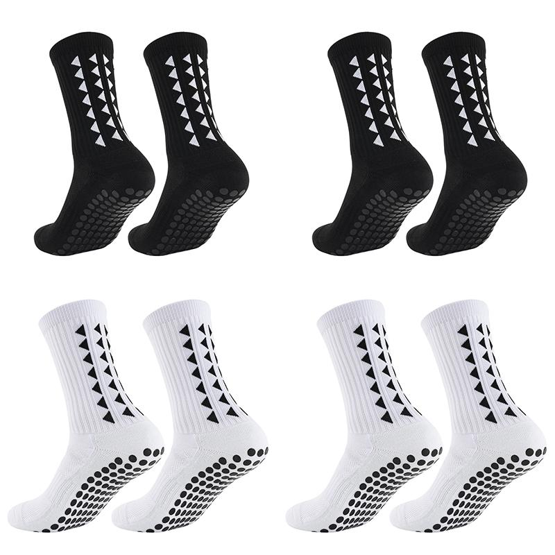 4 Pairs Anti Slip Soccer Socks Non Slip Grip Pads Sports Socks For Kids Youth Adults For Football Basketball