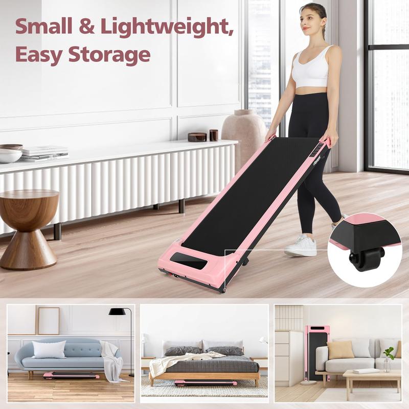 Walking Pad Treadmill, Remote Controlled Under Desk Treadmill Quiet with LED Display, Installation-Free for Home Office