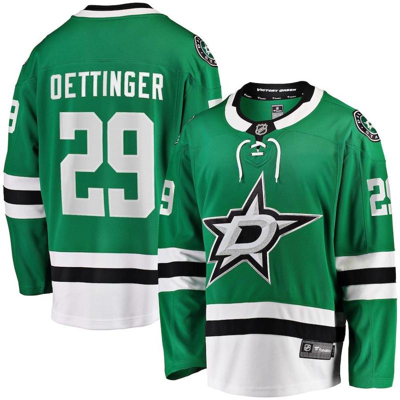 Kelly Green Dallas-Stars, Jake Oettinger, Fanatics Home Breakaway Player Jersey Retro Hockey Team Jersey Shirt, Hockey Jersey Gift For Sport Lovers, Sportwear