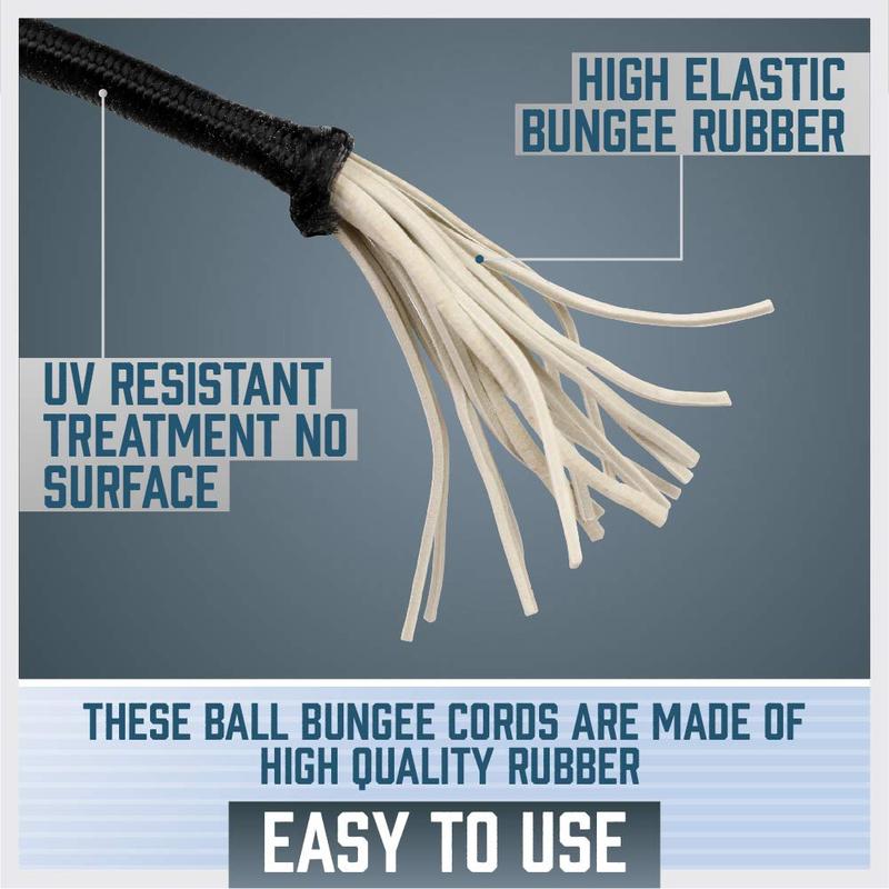 HORUSDY 45 Pack Ball Bungee Cords, Includes 6”, 9”, 11” Heavy Duty Gazebo Tarp Tie Down Cord.