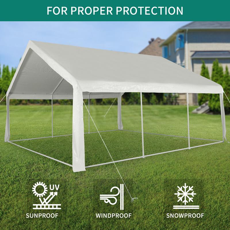 YITAHOME 20x20 ft Party Tent Heavy Duty Wedding Event Shelters Outdoor Upgraded Galvanized Canopy with Large White Roof, Removable PVC Sidewalls & 3 Storage Bags