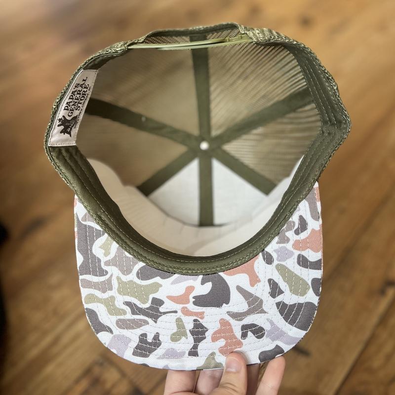 Flying Mallard Olive Dusted Camo 7 Panel PGS Hat