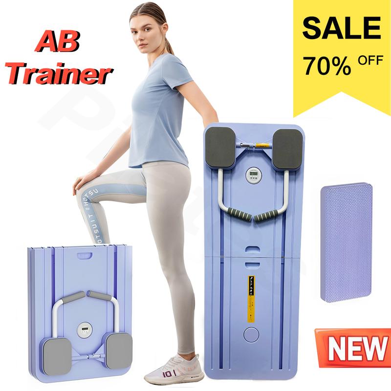 Automatic Rebound Elbow Support Abdominal Board with Knee Mat &Timer,Multiple Exercise Modes，Ab Exercise Machine for Home ,Home Pilates.