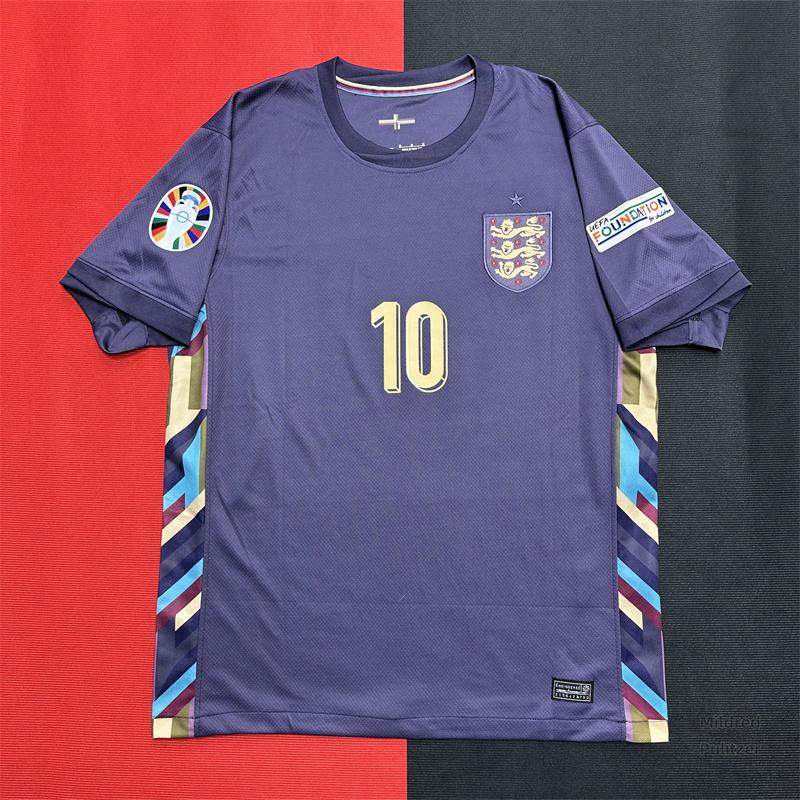 Euro 2024 England Away Bellingham 10 Short Sleeve Soccer Jersey