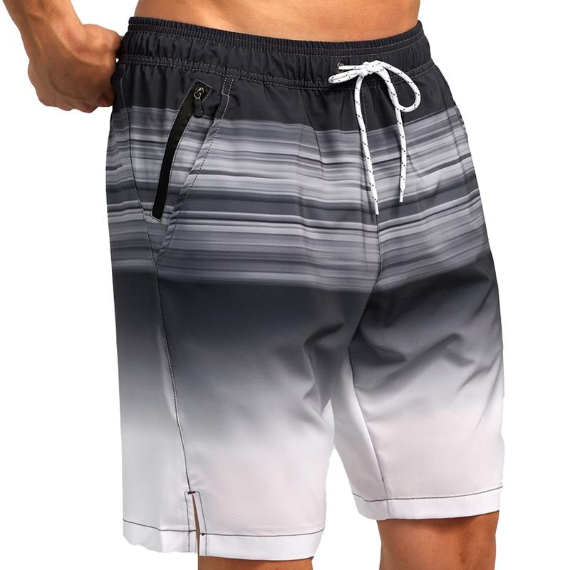 SILKWORLD Mens Swim Trunks Quick Dry Bathing Suit Board Swimming Shorts with Zipper Pockets and Compression Liner