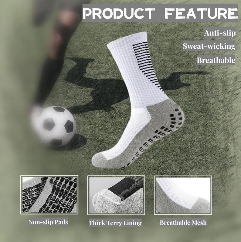 Men's Socks Soccer Non Skid Ball Socks Anti Slip Non Slip Pads for Football Basketball Sports Socks