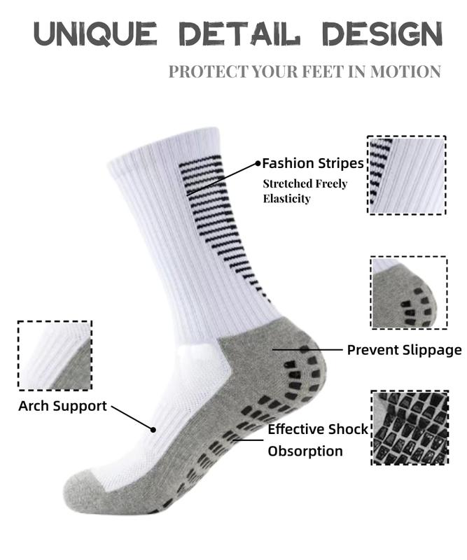 Men's Socks Soccer Non Skid Ball Socks Anti Slip Non Slip Pads for Football Basketball Sports Socks