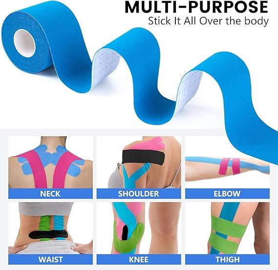 5 Rolls Waterproof Kinesiology Tape,   Cotton Athletic Tape,  Sports Tape,