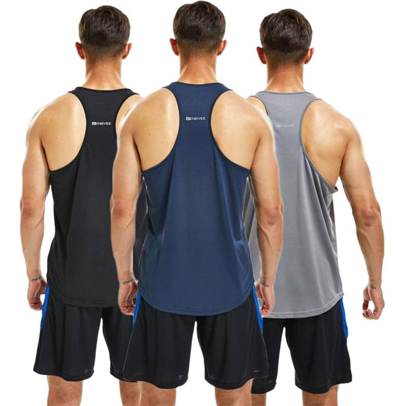 3 Pack Men's Sports Tank Tops Sleeveless Quick Drying Training suitness Shirts suitness Muscle Y-shaped Back T-shirts