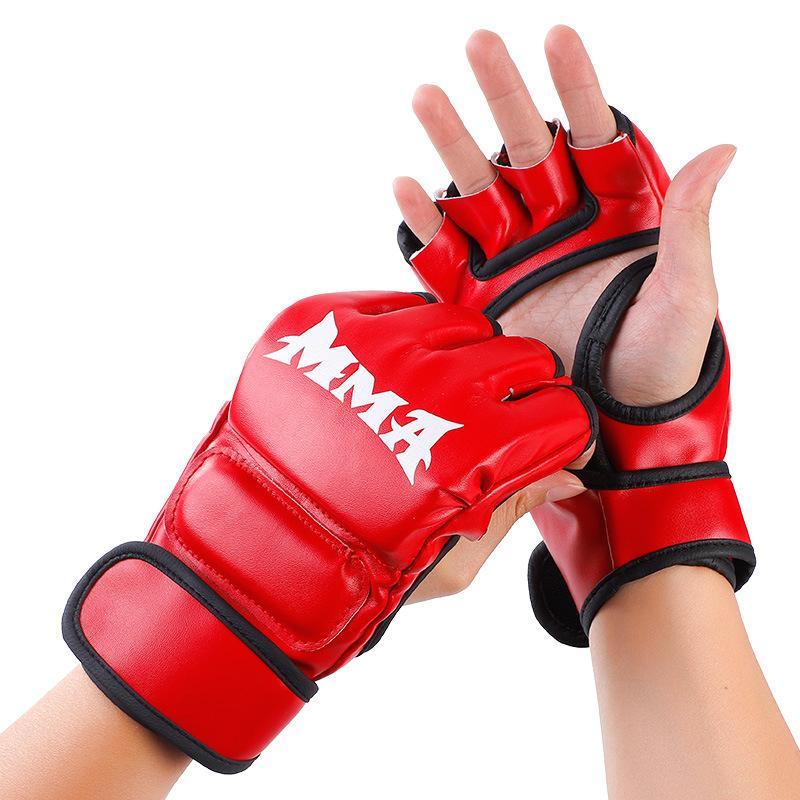 Boxing Gloves, 1 Pair Half Finger Training Boxing Gloves, Taekwondo Karate Gloves, Training Equipment for Boxing & Martial Arts