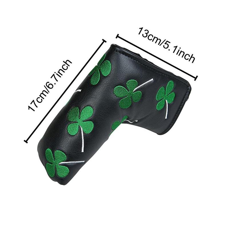 Four-leaf Pattern Golf Club Head Cover, Creative Embroidery Golf Club Head Cover, Golf Club Protector for Men & Women