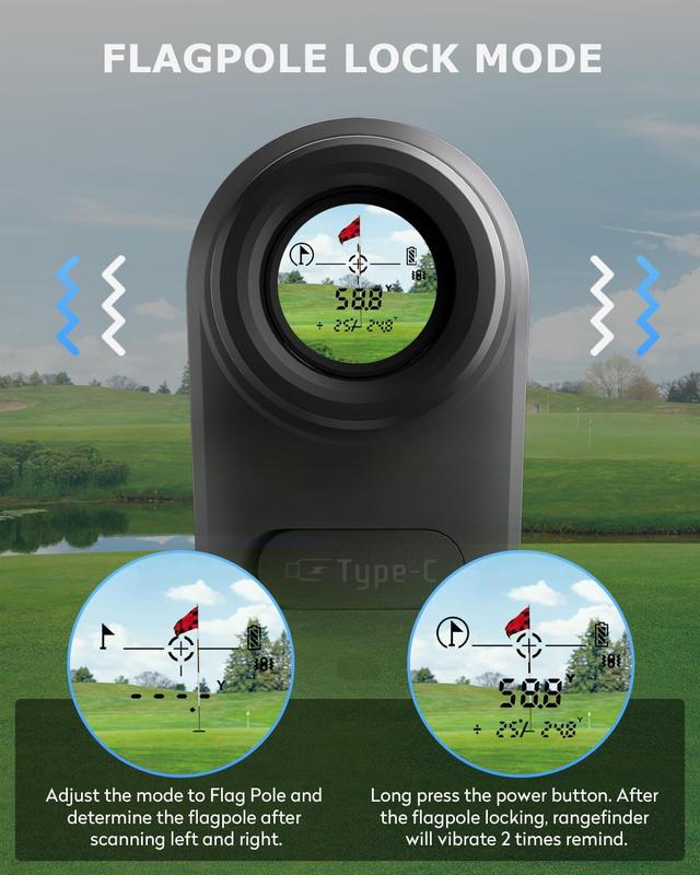 X1 Golf Rangefinder with Slope, Flagpole Lock and Vibration, 660 1100YDS  Rangefinder for Golfing & Hunting, Rechargeable  Range Finder Distance Measuring with High-Precision