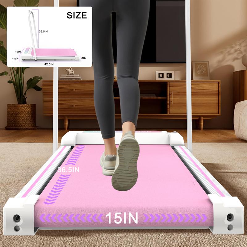 Foldable Treadmill, 300 lb Capacity Walking Pad 2.5HP Treadmill Under Desk, Portable Treadmill for Home and Office, Folding Treadmill 2 in 1 with Remote Control, LED Display