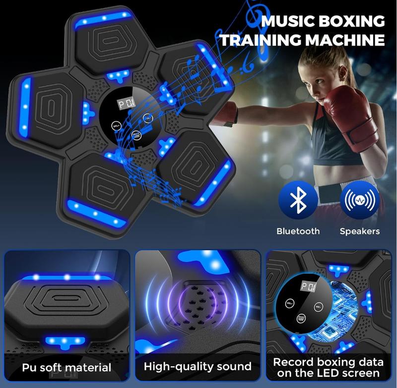 2024 Music Boxing Machine with Boxing Gloves, Smart Bluetooth Boxing Machine with LED Electronic Wall Mounted, Music Boxing Target Workout Punching Equipment for Home