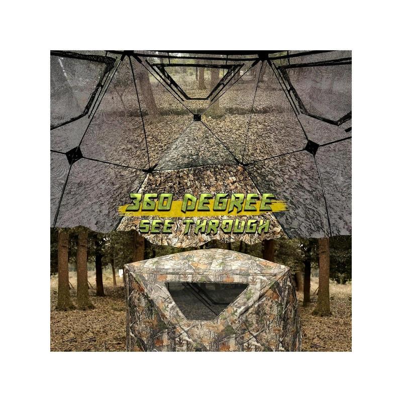 Hunting Blind, Ground Blinds For Deer Hunting 2-3 Person, 270 Degree See Through Pop Up Blind For Deer And Turkey Hunting