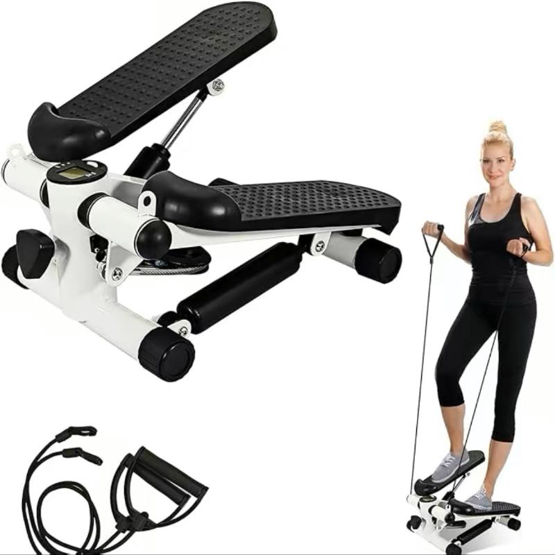 Mini Stepper for Exercise Low-Impact Stair Step Cardio Equipment with Digital Monitor Stepper Fitness Equipment with LCD, Mini Stepper,Machine with Resistance Bands & Calories Count Steppers for Exercise&Resistance bandfor Home Workout Legs Arm Full Body