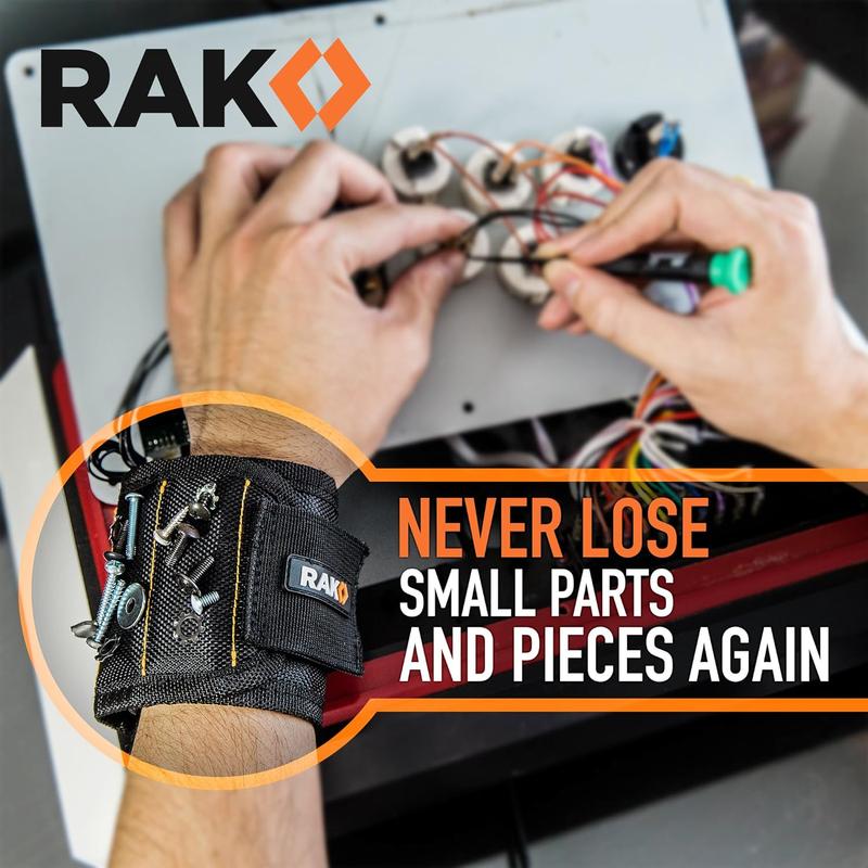 RAK Magnetic Wristband for Holding Screws, Nails and Drill Bits for Men - Made from Premium Ballistic Nylon with Lightweight Powerful Magnets for Dad, Husband, Grandpa, Handyman