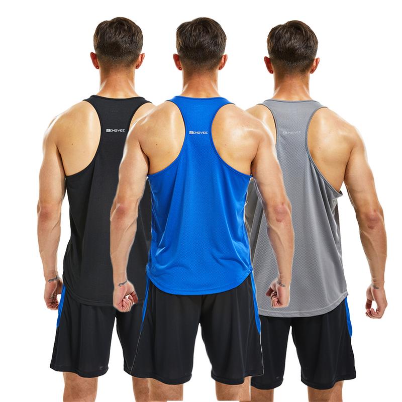 3 Pack Men's Sports Tank Tops Sleeveless Quick Drying Training suitness Shirts suitness Muscle Y-shaped Back T-shirts