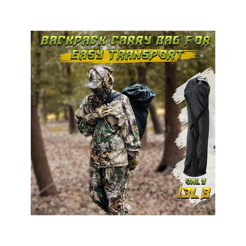 Hunting Blind, Ground Blinds For Deer Hunting 2-3 Person, 270 Degree See Through Pop Up Blind For Deer And Turkey Hunting