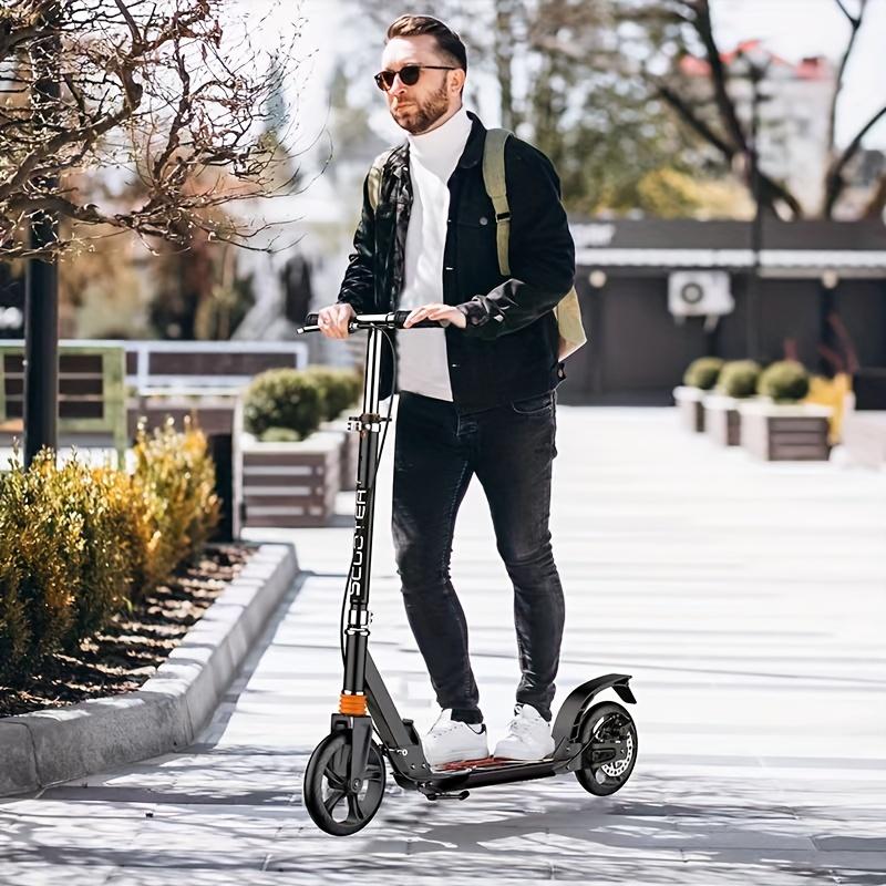 Zhanghh886 Dual Brake Folding Scooter For Adults And Teens, Adjustable Height (4 Positions), Lightweight, Maximum Weight 220 Lbs, 2-Wheel Commuting Scooter