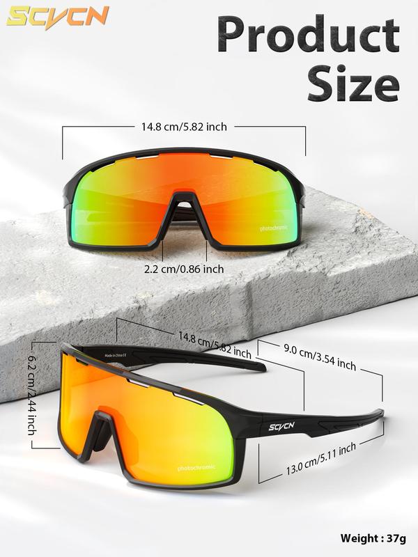 Sporty Unisex's Letter Pattern Cut Out Design Sunglasses, Sports Photochromic Windproof Goggles, Sports Eyewear