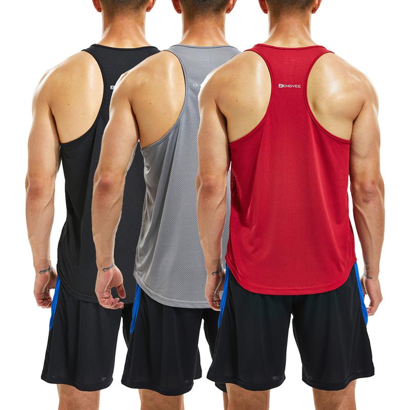 3 Pack Men's Sports Tank Tops Sleeveless Quick Drying Training suitness Shirts suitness Muscle Y-shaped Back T-shirts