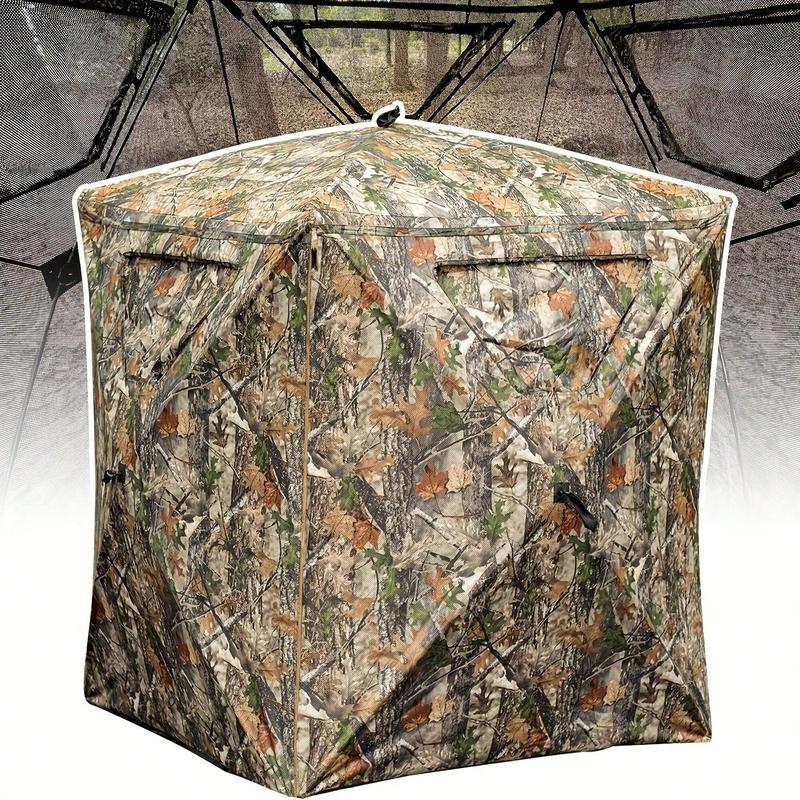 Hunting Blind, Ground Blinds For Deer Hunting 2-3 Person, 270 Degree See Through Pop Up Blind For Deer And Turkey Hunting