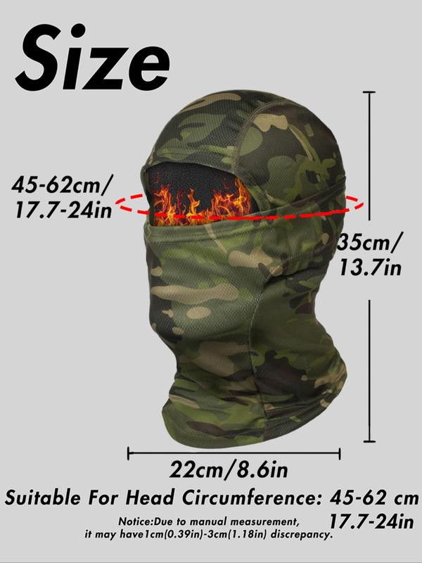 Camo Pattern Full Face Mask, Winter Warm Face Cover, Outdoor Sports Face Mask for Cycling, Motorcycle, Skiing, Snowboarding